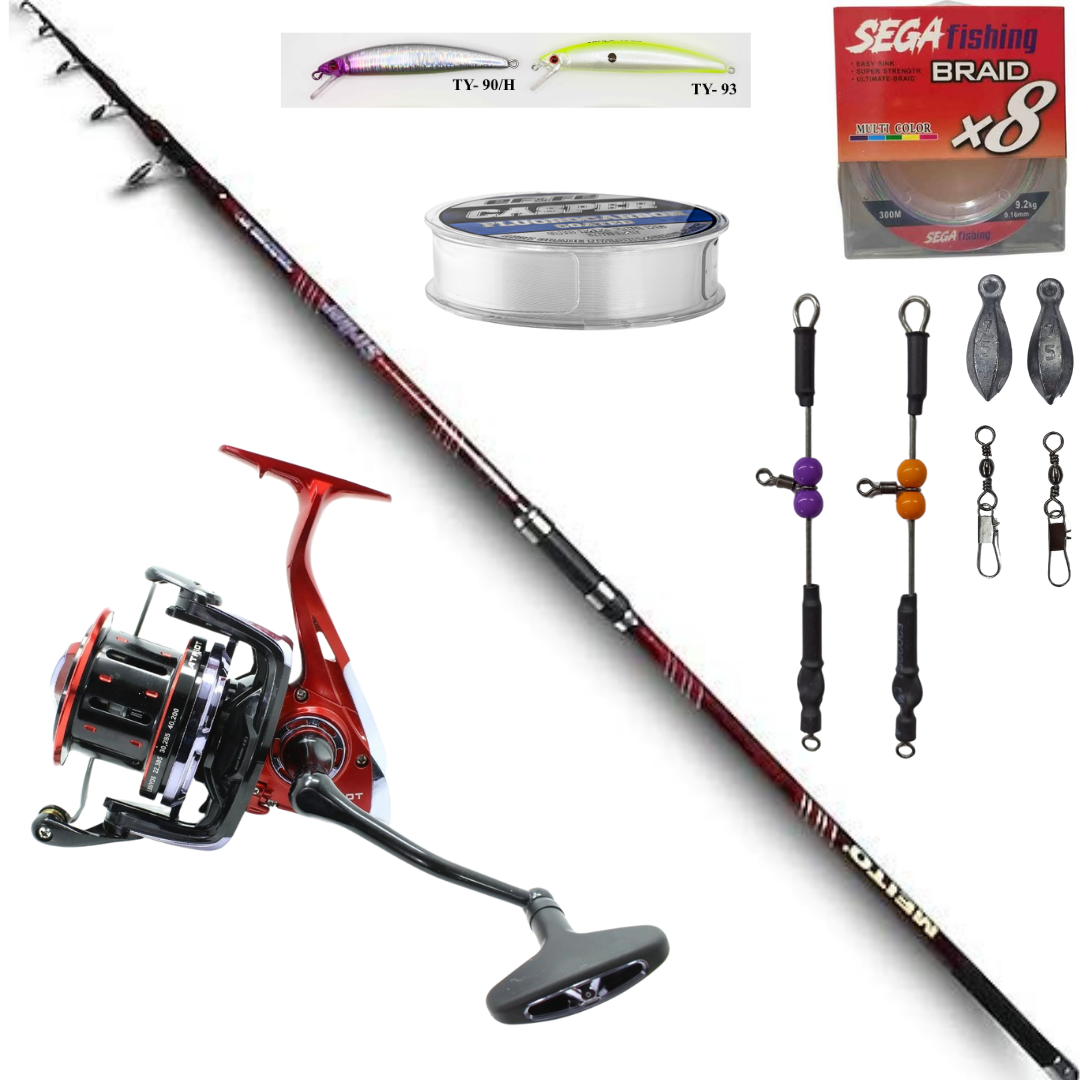 Oskar Meito 3.90 cm 100-300 Gr - Captain Patriot 9000 Surf Olta Seti