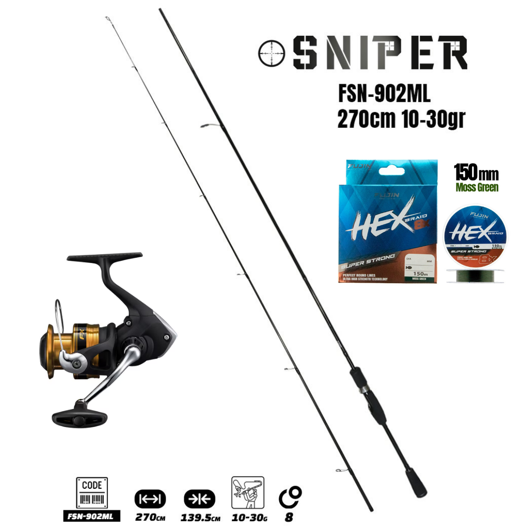 FUJIN SNİPER 10-30 SPIN KAMIŞ SHIMANO FX 4000 SPIN SET